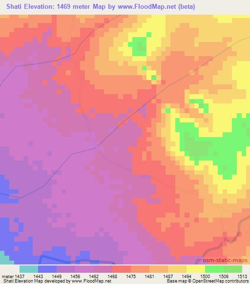 Shati,Tanzania Elevation Map