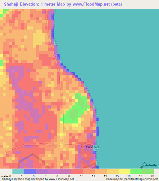 Shahaji,Tanzania Elevation Map