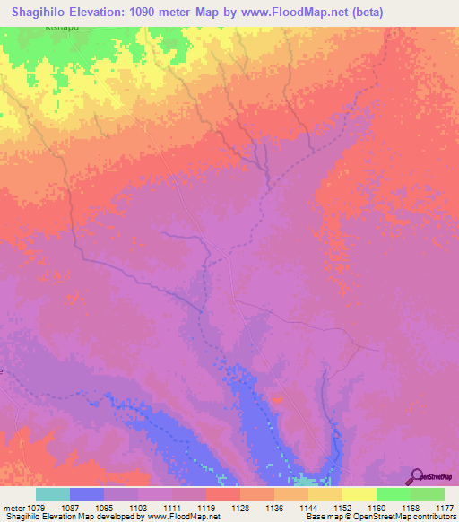 Shagihilo,Tanzania Elevation Map