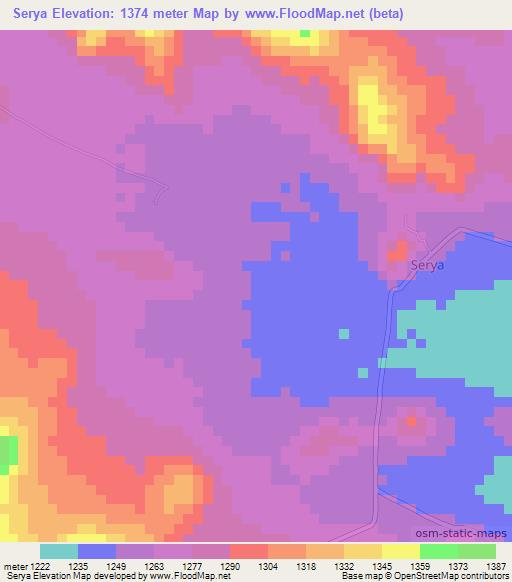 Serya,Tanzania Elevation Map