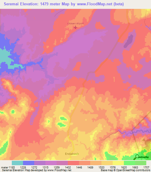 Seremai,Tanzania Elevation Map