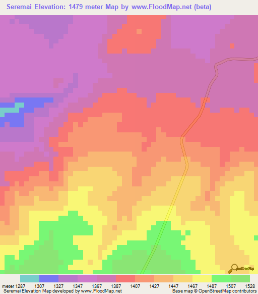 Seremai,Tanzania Elevation Map