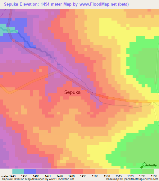 Sepuka,Tanzania Elevation Map