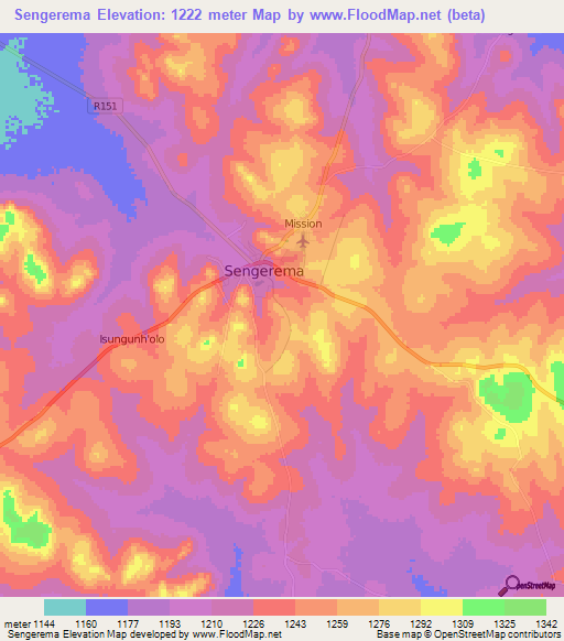 Sengerema,Tanzania Elevation Map