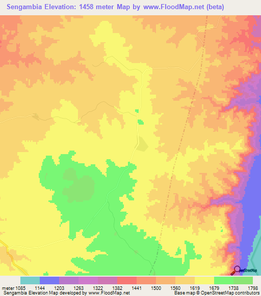 Sengambia,Tanzania Elevation Map