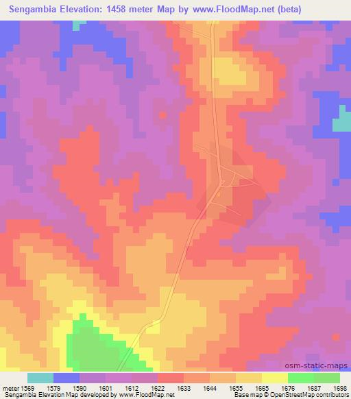 Sengambia,Tanzania Elevation Map