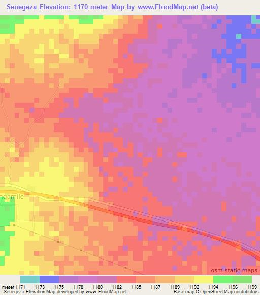 Senegeza,Tanzania Elevation Map