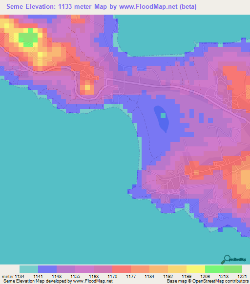 Seme,Tanzania Elevation Map