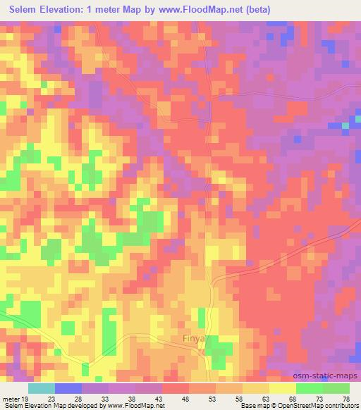 Selem,Tanzania Elevation Map