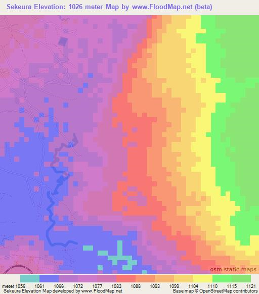 Sekeura,Tanzania Elevation Map