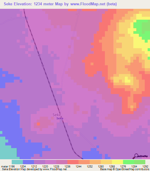 Seke,Tanzania Elevation Map