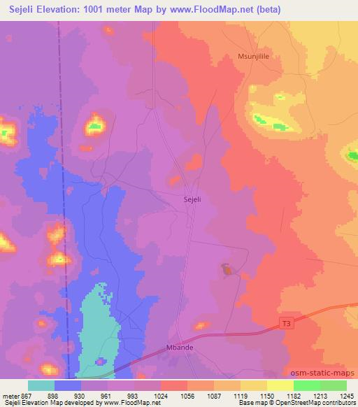 Sejeli,Tanzania Elevation Map