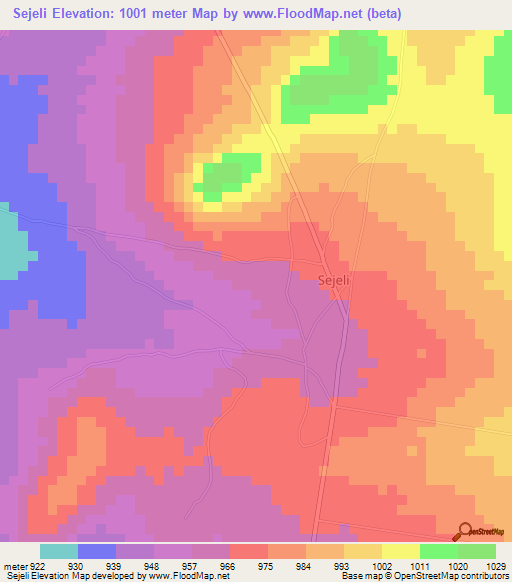 Sejeli,Tanzania Elevation Map