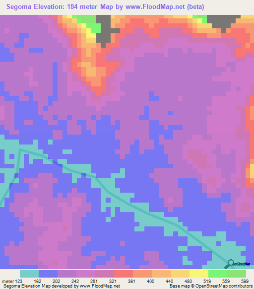 Segoma,Tanzania Elevation Map