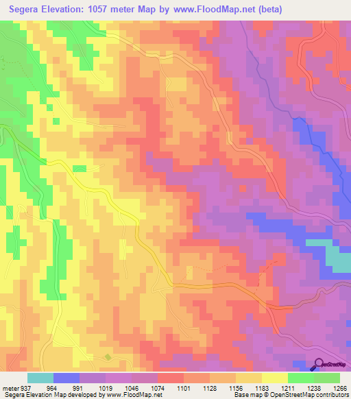 Segera,Tanzania Elevation Map