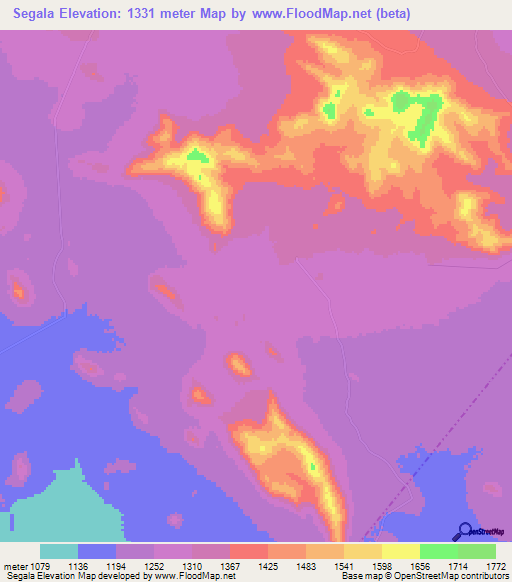 Segala,Tanzania Elevation Map