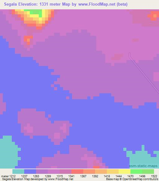 Segala,Tanzania Elevation Map