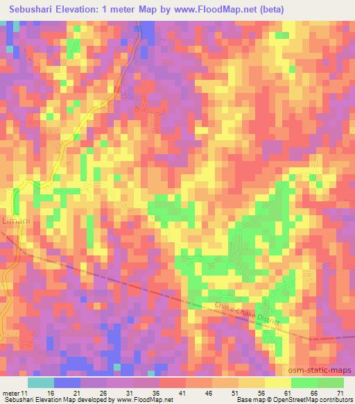 Sebushari,Tanzania Elevation Map