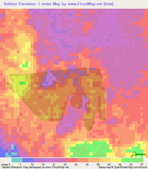 Sebleni,Tanzania Elevation Map