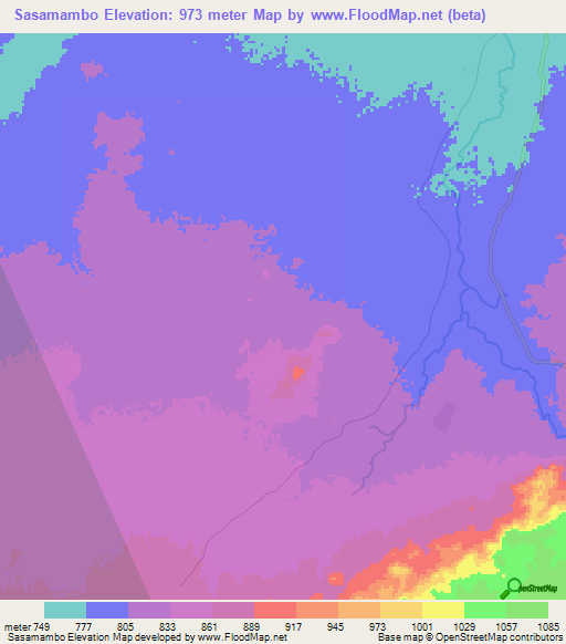 Sasamambo,Tanzania Elevation Map