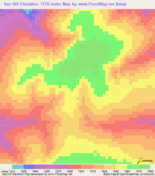 Sao Hill,Tanzania Elevation Map