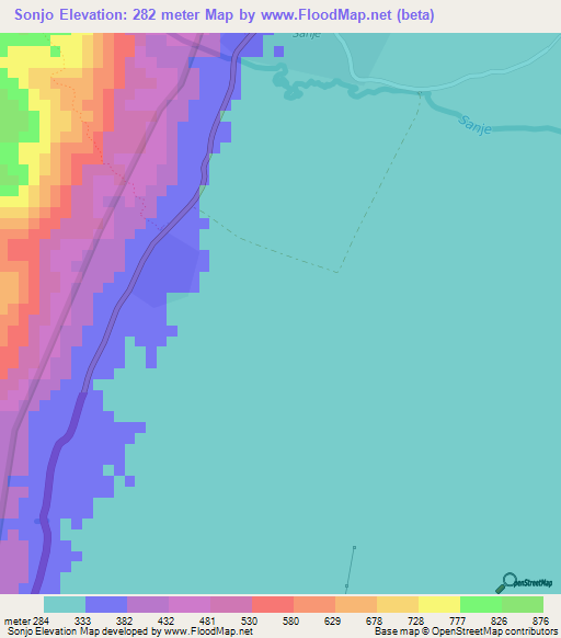 Sonjo,Tanzania Elevation Map