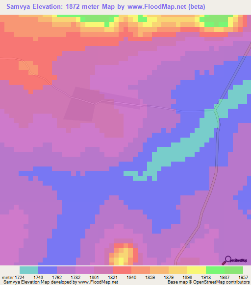 Samvya,Tanzania Elevation Map