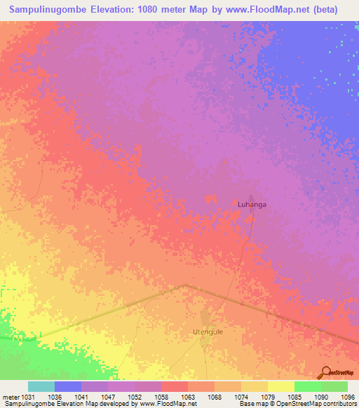 Sampulinugombe,Tanzania Elevation Map