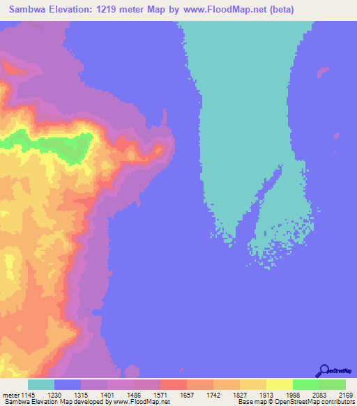 Sambwa,Tanzania Elevation Map