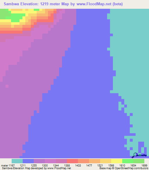 Sambwa,Tanzania Elevation Map