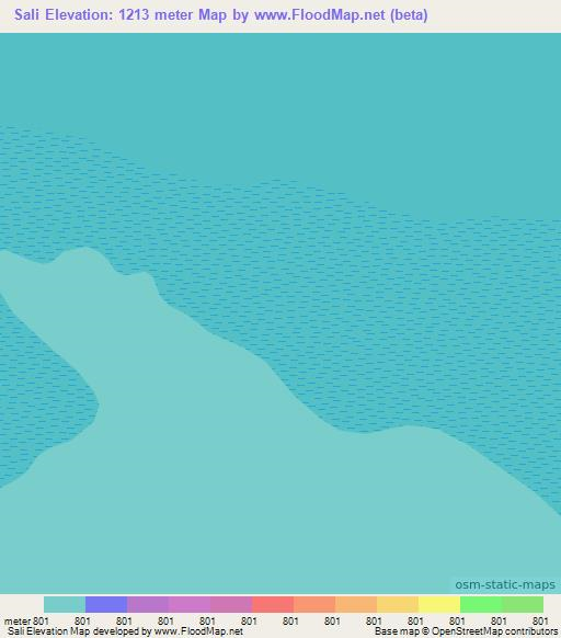 Sali,Tanzania Elevation Map