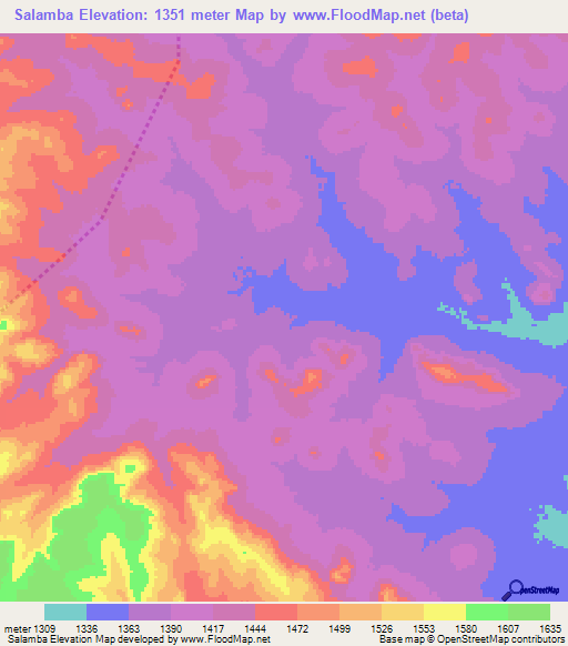 Salamba,Tanzania Elevation Map