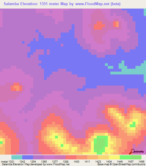 Salamba,Tanzania Elevation Map