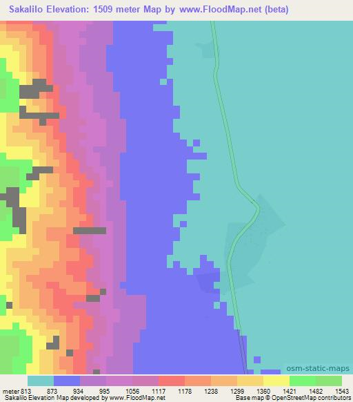 Sakalilo,Tanzania Elevation Map