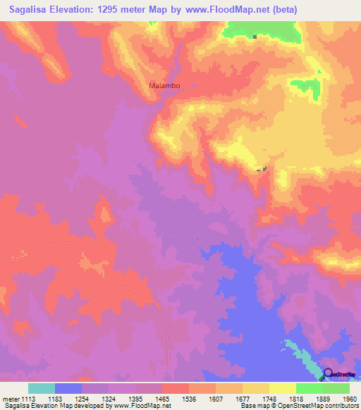 Sagalisa,Tanzania Elevation Map