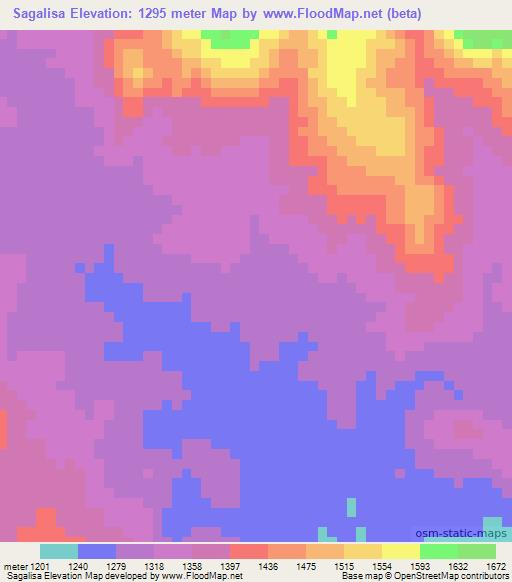 Sagalisa,Tanzania Elevation Map