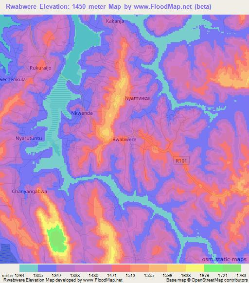 Rwabwere,Tanzania Elevation Map