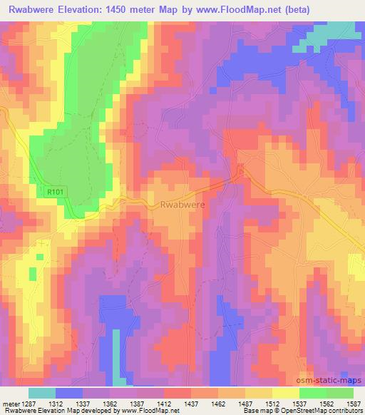 Rwabwere,Tanzania Elevation Map