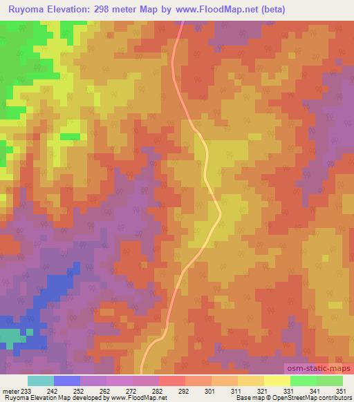 Ruyoma,Tanzania Elevation Map