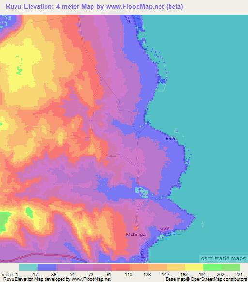 Ruvu,Tanzania Elevation Map