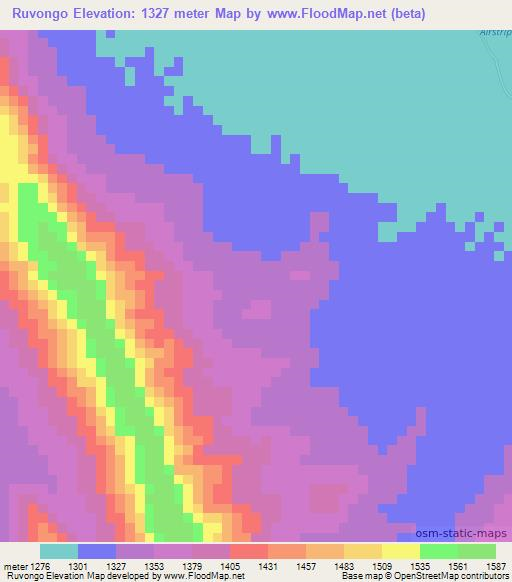 Ruvongo,Tanzania Elevation Map