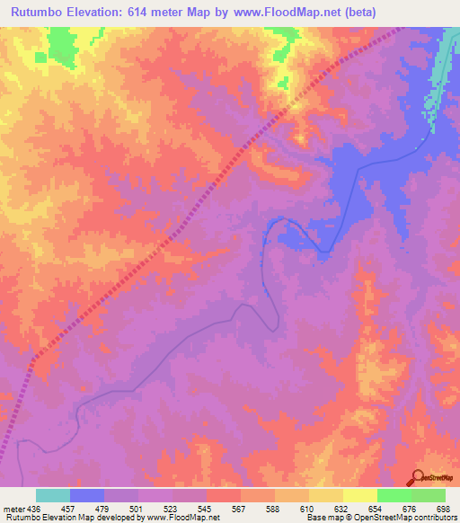 Rutumbo,Tanzania Elevation Map