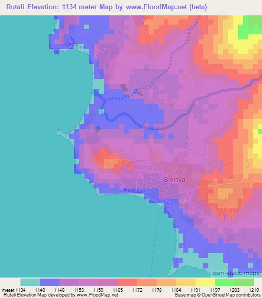 Rutali,Tanzania Elevation Map