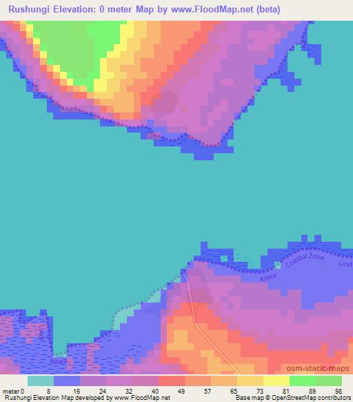 Rushungi,Tanzania Elevation Map