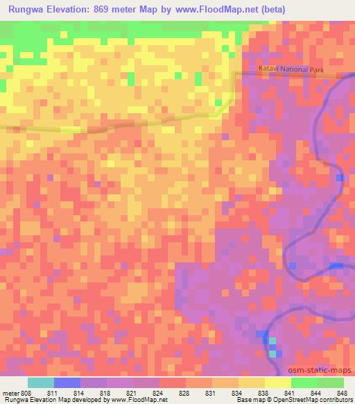 Rungwa,Tanzania Elevation Map