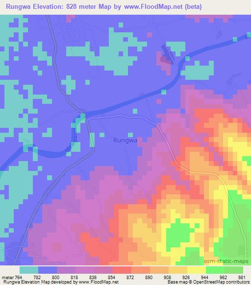 Rungwa,Tanzania Elevation Map