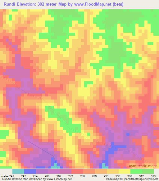 Rundi,Tanzania Elevation Map