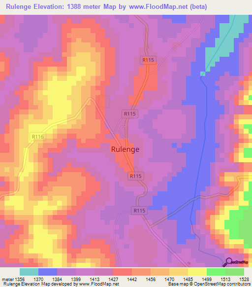 Rulenge,Tanzania Elevation Map