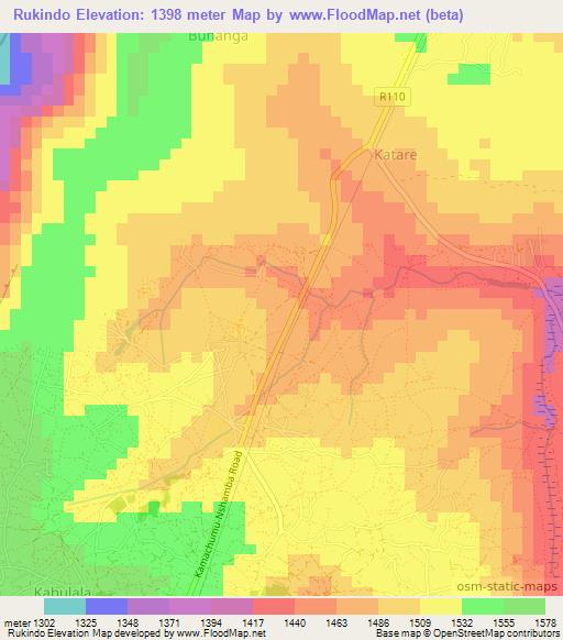 Rukindo,Tanzania Elevation Map