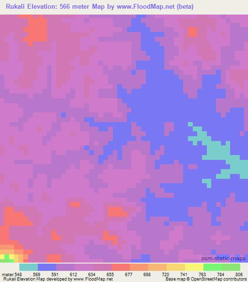 Rukali,Tanzania Elevation Map